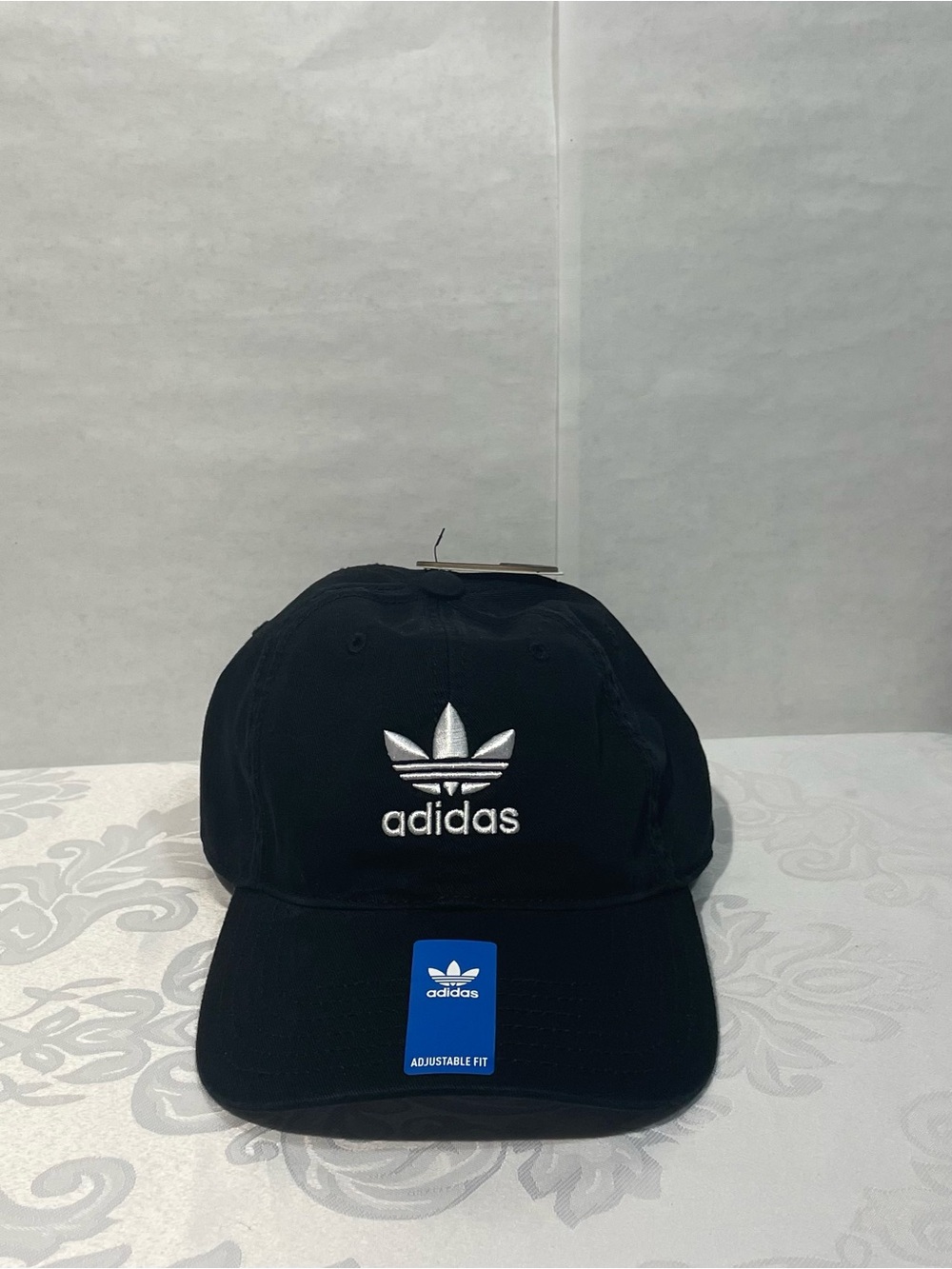 NWT adidas Black Cap with White Trefoil Embroidery